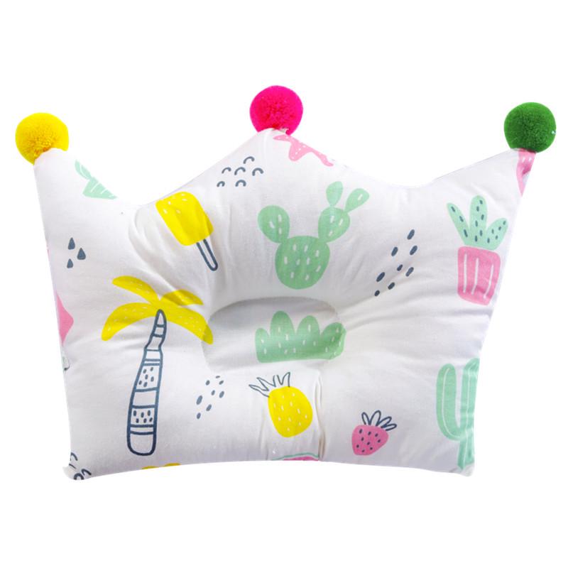 100% Cotton Baby Pillow Fashion Crown Shape Baby Pillow Baby Sleep Correcting Pillow Fashion Cartoon Pillow
