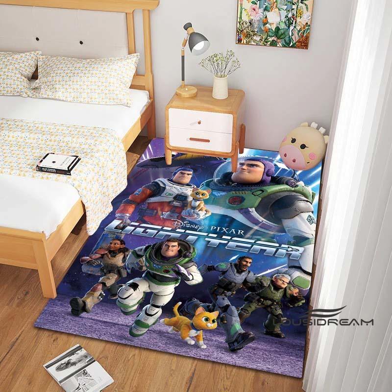 This Buzz Lightyear Floor Mat Features a Non-slip, Absorbent Cartoon Toy Story Design and Is Suitable for Bedrooms, Hallways,