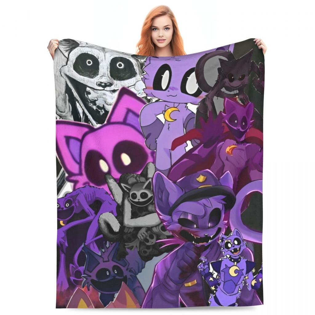 Catnap Knitted Blanket Velvet Cartoon Toy Ultra-Soft Throw Blanket for Airplane Travel Bed Rug