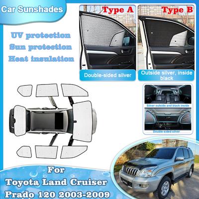Ford Toyota Land Cruiser Prado 120 Lexus GX 470 2003-2009 Aksesuarları İçin Araba Güneşliği Güneşlik Ön Cam Pencere Kapatıcı Perde