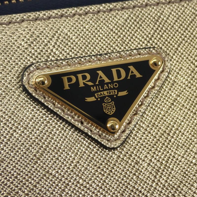 Prada 2VH070 Shoulder Bag Gold Leather Mens