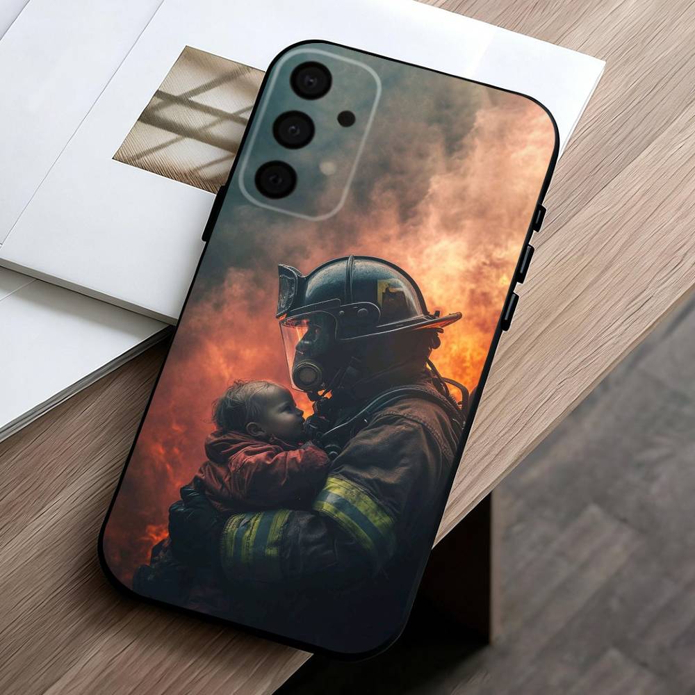 Fire Disaster Firefighter Phone Case For Samsung Galaxy A73,A72,A71,A70,A53,A52,A51,Others Soft Black Cover