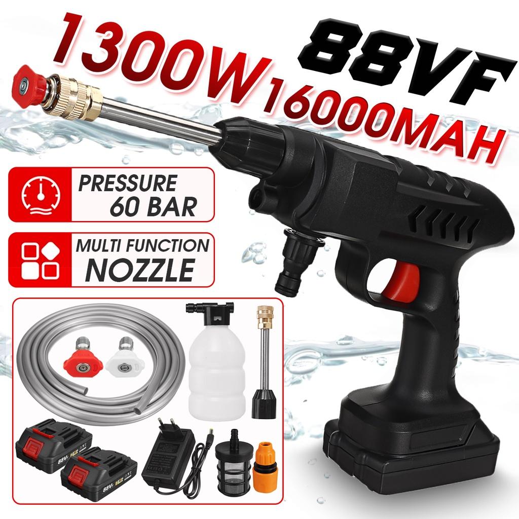 88VF 1300W Spray Water Guns With 16000mAh Battery Car Wash Cleaning Machine For 18V Battery High Pressure Cordless Washer