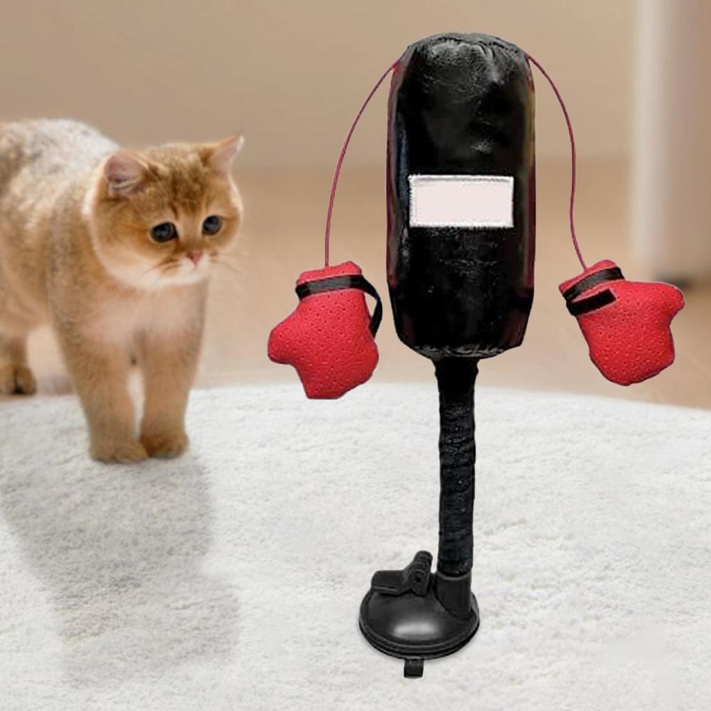 Cat Punching Bag Toy Boxing Punching Cat Bag Toy Interactive Play Sandbags Playset With Gloves Stress Relief Boxing Toys