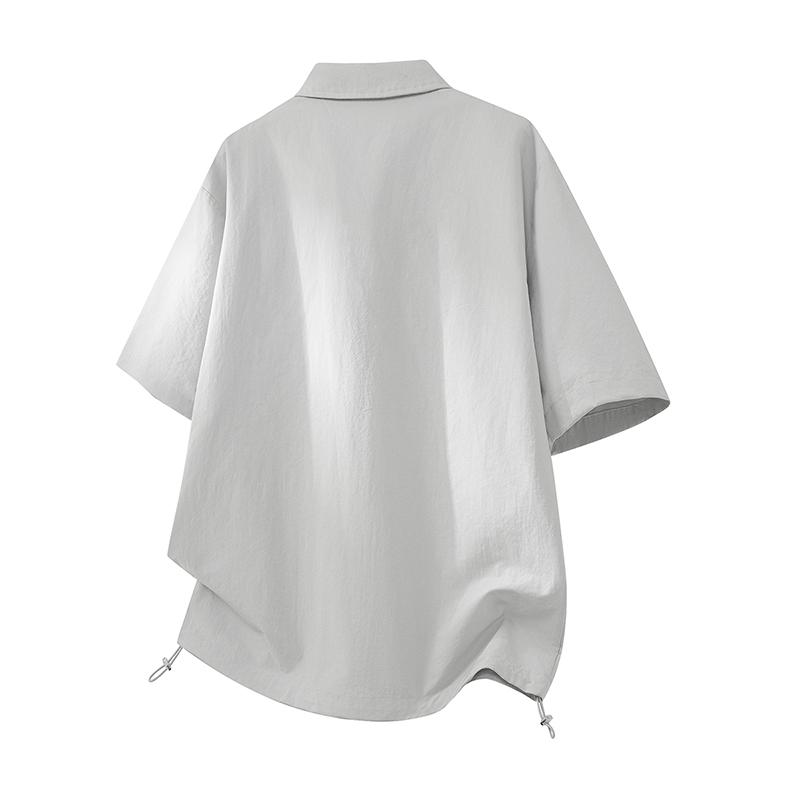 Retro Workwear Short Sleeved Shirt Men's Loose Collared Casual Shirt Summer Shirt