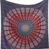 Golden Indian Bohemian Peacock Mandala Tapestry Wall Hanging