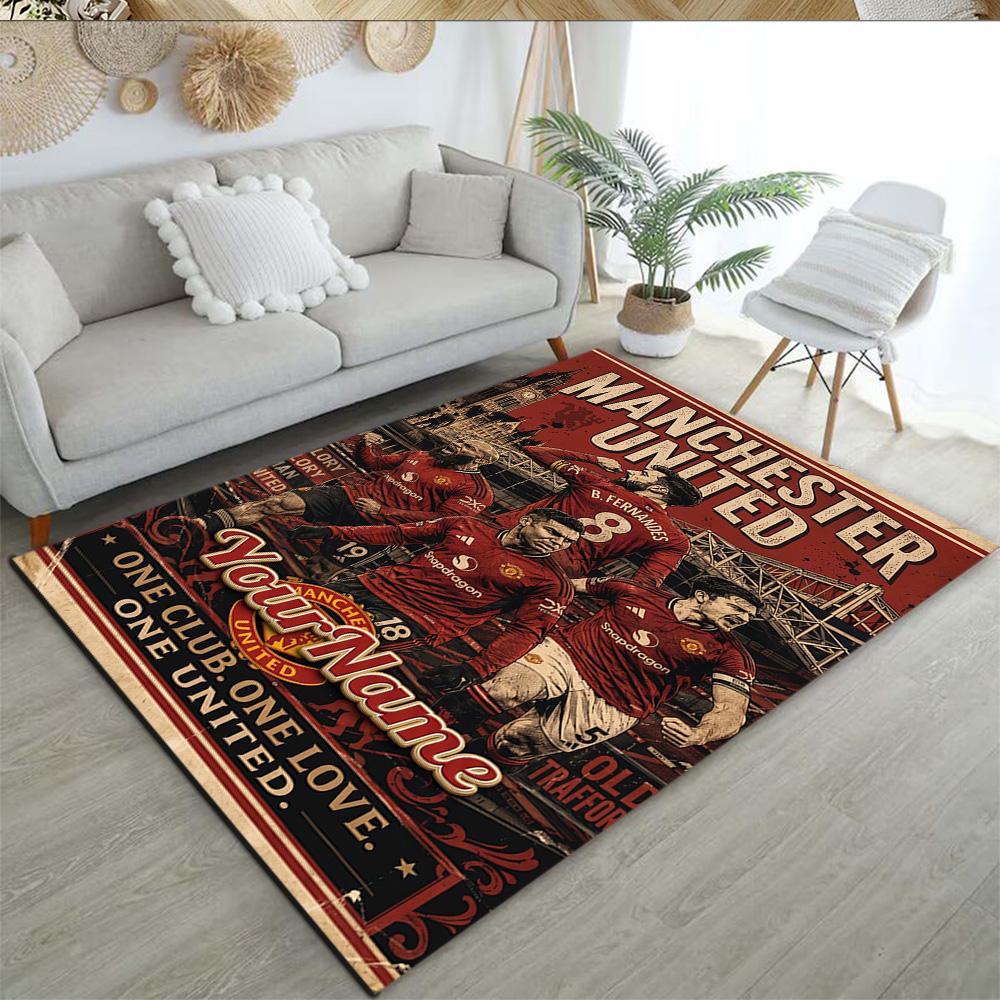 Manchester Customizable Name Carpet Design for Playrooms Kitchen Bedrooms Outdoor Antislip Carpet Anime Office Decor Perfect Gift for Friends & Family