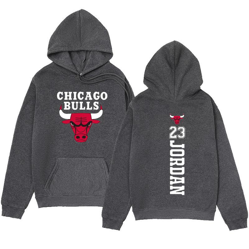 Winter Chicago Bulls #23 Printed Hoodies Fashionable Casual Warm Sports Long Sleeved Men's and Women's Unisex Hooded Sweatshirts