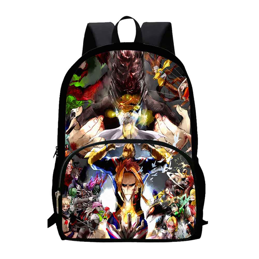 My Hero Academia Schulrucksack für die 1.–3. Klasse, Cartoon-Schultaschen für Jungen und Mädchen, mit Amine-Spiel bedruckter Schulranzen für Kinder