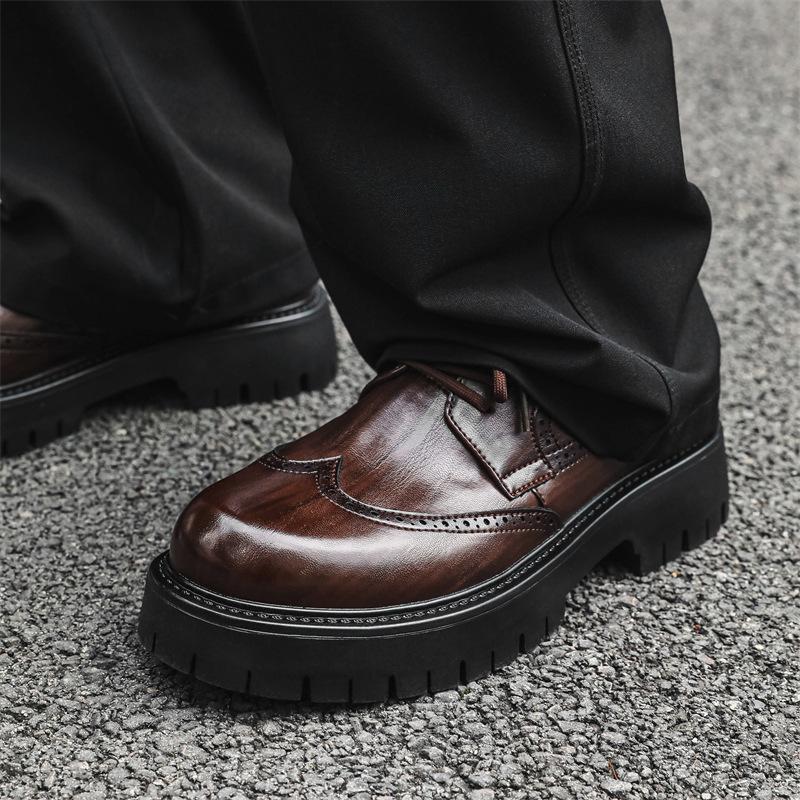 Autumn and winter Brock big head leather shoes youth low-top outdoor lace-up casual shoes fashion men's shoes 2885-J