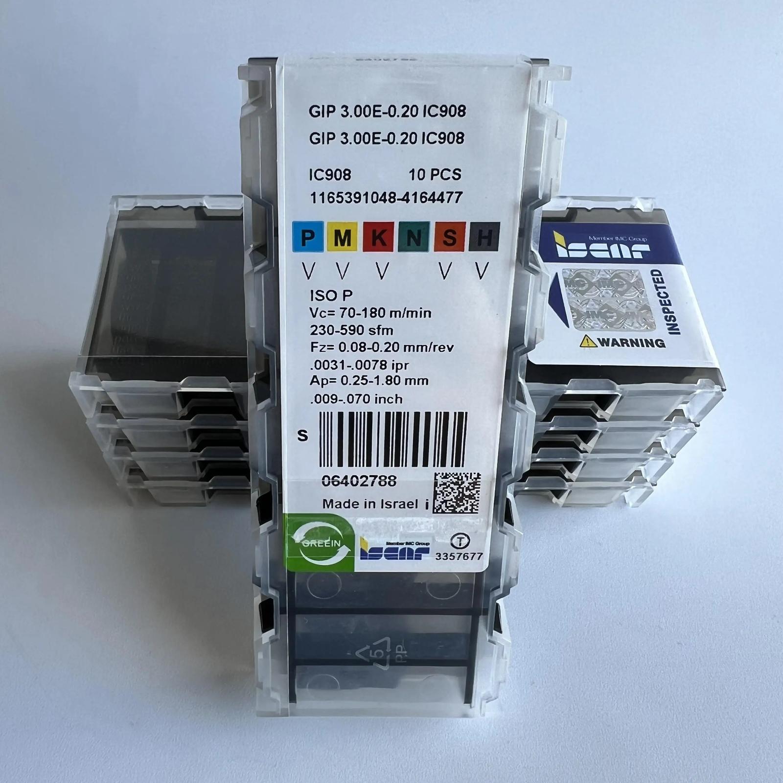 

ISCAR / GIP3.00E-0.20 IC908 /Industrial indexable carbide inserts 10 Pcs