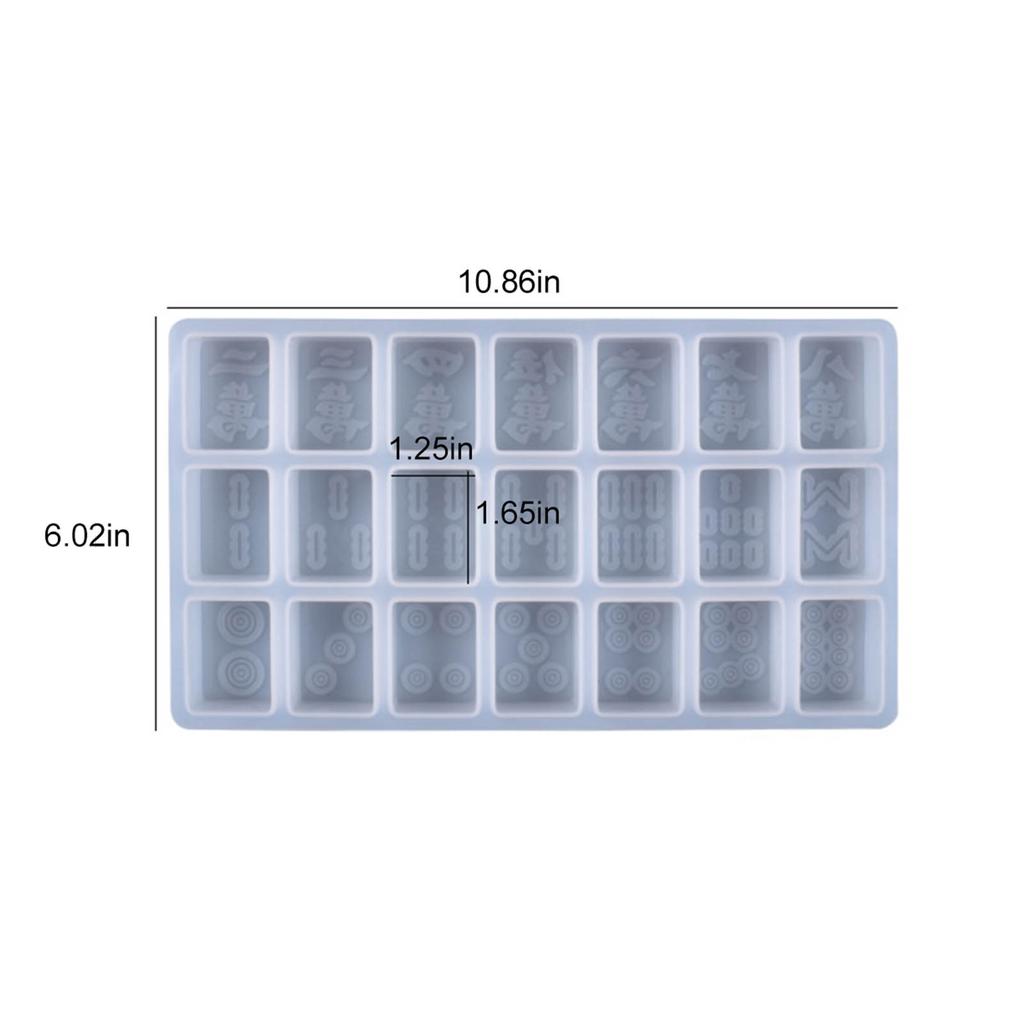 DIY Mahjong Silicone Mold Handmade Mahjong Making Supplies Crystal Glue Mold Mahjong Game Pieces Tiles Resin Cake Silicone Molds