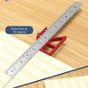 Woodworking Center Marking Tool Aluminum Alloy Square Angles Ruler 45/90° Ruler