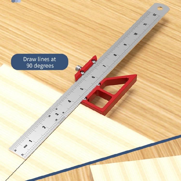 Woodworking Center Marking Tool Aluminum Alloy Square Angles Ruler 45/90° Ruler