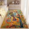 Colorful Bird and Tree Art Suitable As a Non-slip Mat for the Living Room or Bedroom Sofa