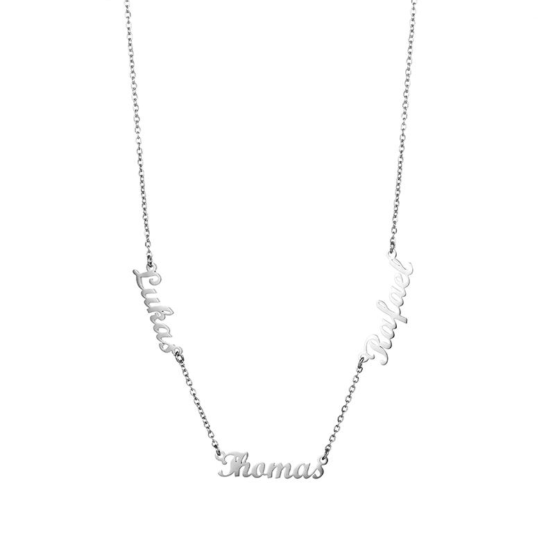 Fashion Gold Plated DIY Name Necklace Personalized Multi Nameplate Necklace Jewelry Mother Day's Gift