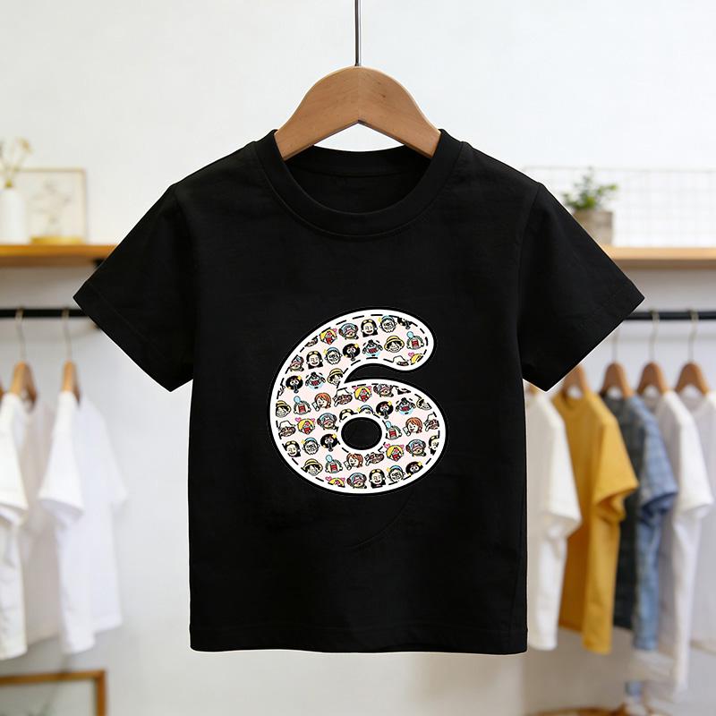 One Piece Summer Digital 19 Printed Childrens Short Sleeve Cute Casual TShirt Suitable for Boys and Girls Great for Gifting
