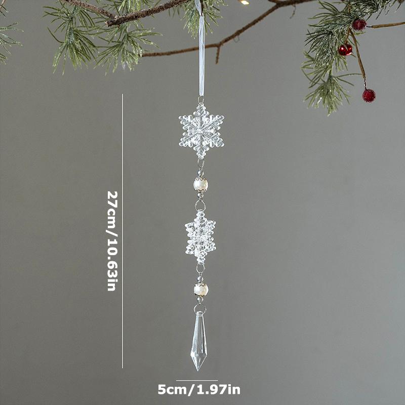 1PC Snowflake Pendants New Year Ice Crystal Shape Home Decor Tree Decoration Christmas Transparent Xmas Gifts Hanging Drop Party