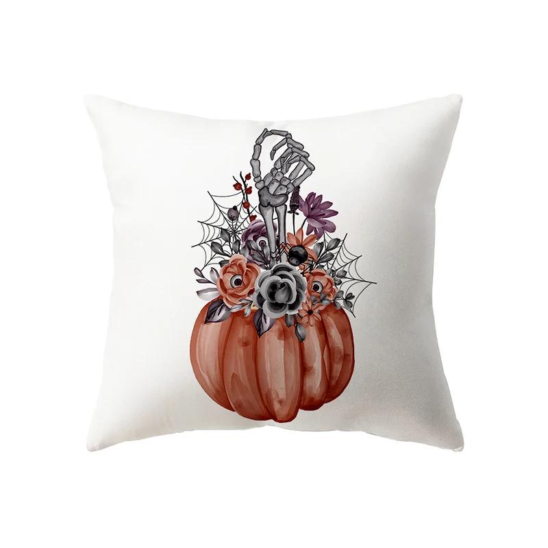

Чехол на подушку с изображением черепа и тыквы на тему Хэллоуина, диван, кресло, кровать, подушка, домашний декор, наволочки, декоративные подушки 30x30cm