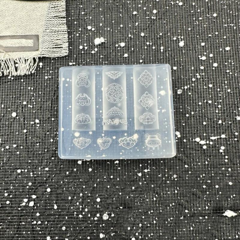 Reusable Nail Charm Silicone Mold For Chinese Emboss 3D Nail Art Creations And Creative Nail Embellishments