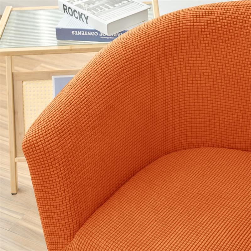 Polar Fleece Club Sofa Cover Stretch Tub Chair Slipcover Solid Color Single Couch Covers for Study Bar Counter Living Room Home
