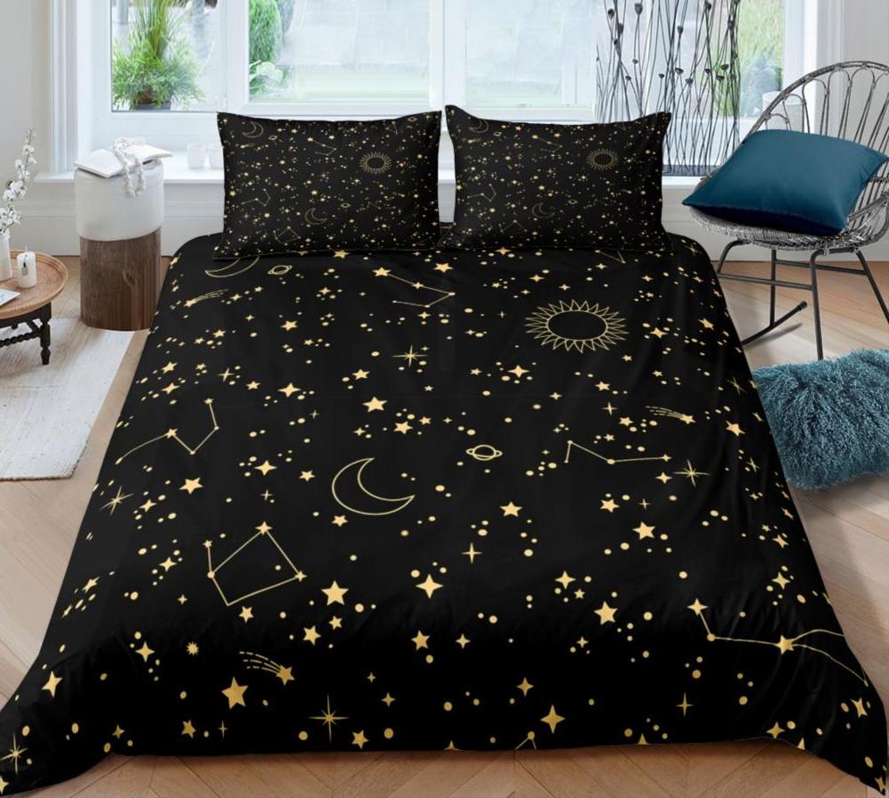 3D Night Sky Bedding Set Galaxy Duvet Cover Queen King Size Room Decor 3 Piece Set With 2 Pillowcases  Comfortable And Soft