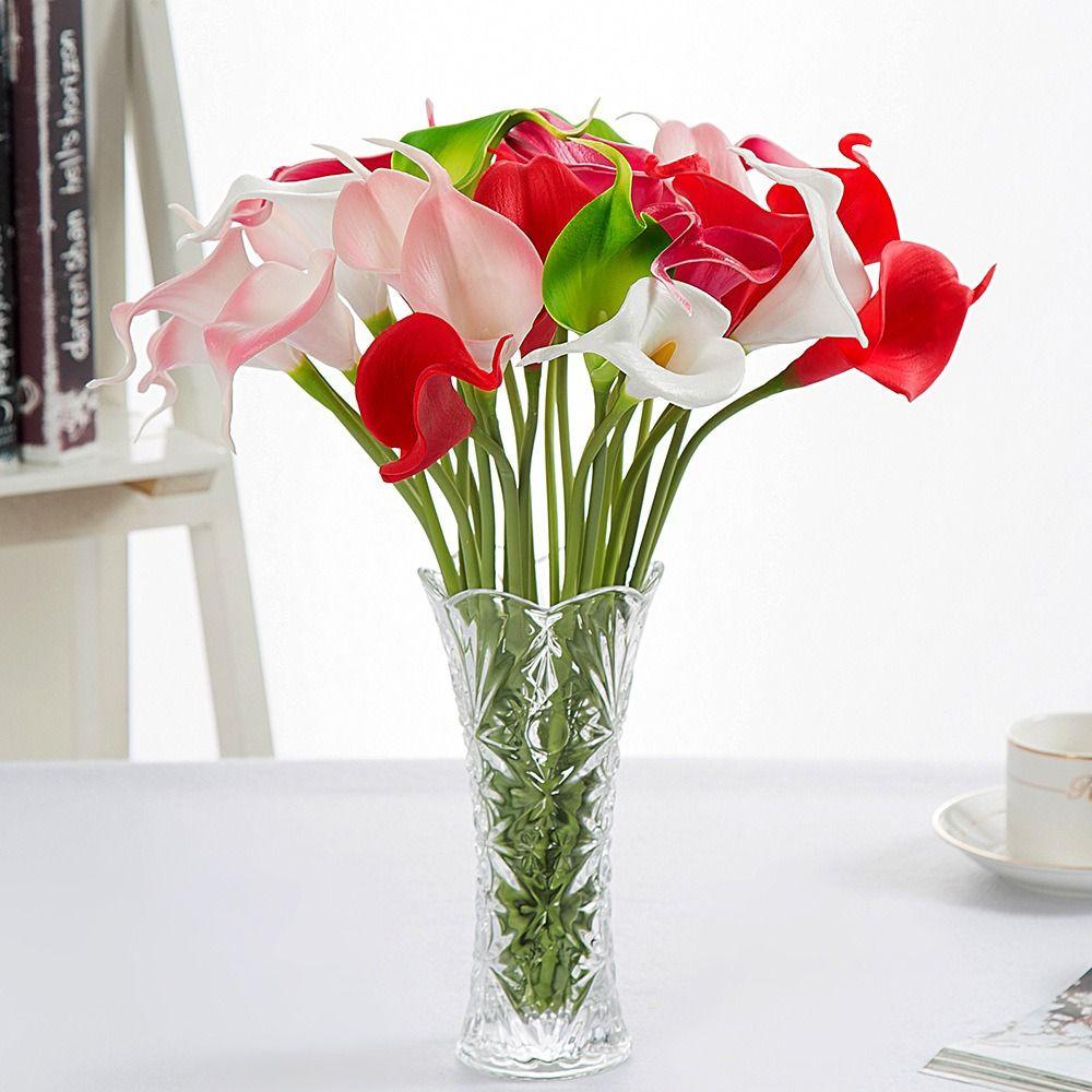 10Pcs Artificial Flowers Artificial Calla Lily Bouquet Lifelike Fake Calla Lily  Home Decoration