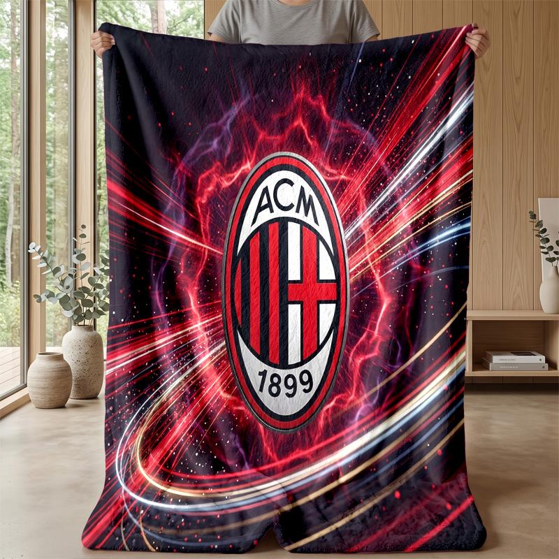 AC Milan Theme blanket Soft Flannel Blanket Plush Throw Blanket Cozy Sofa Bed Blanket for Home Decor