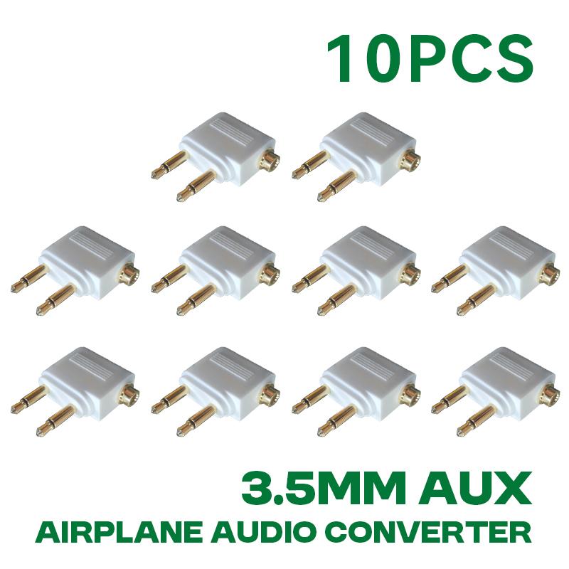 1-10 PEZZI Adattatore Audio per Aereo Spina AUX da 3,5 mm Convertitore Audio per Cuffie Auricolari da Aereo Per Cuffie da Viaggio Aereo Vendita all'Ingrosso