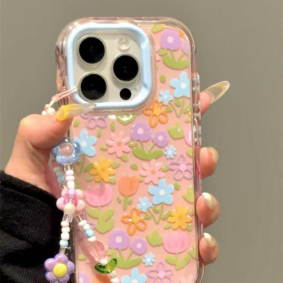 Jelly Two-in-one Small Floral for Apple 17 Promax Mobile Phone Case for IPhone 15 All-inclusive 14/13 Love