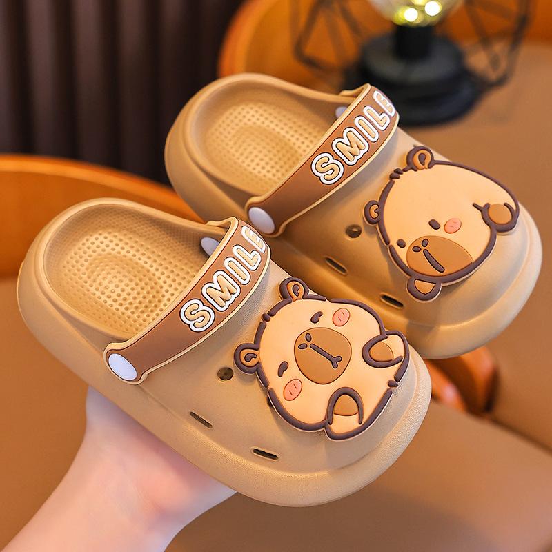 Kapibara Summer Children's Clogs Boys' Cushioned Non-Slip Breathable Closed-Toe Clogs for Kids