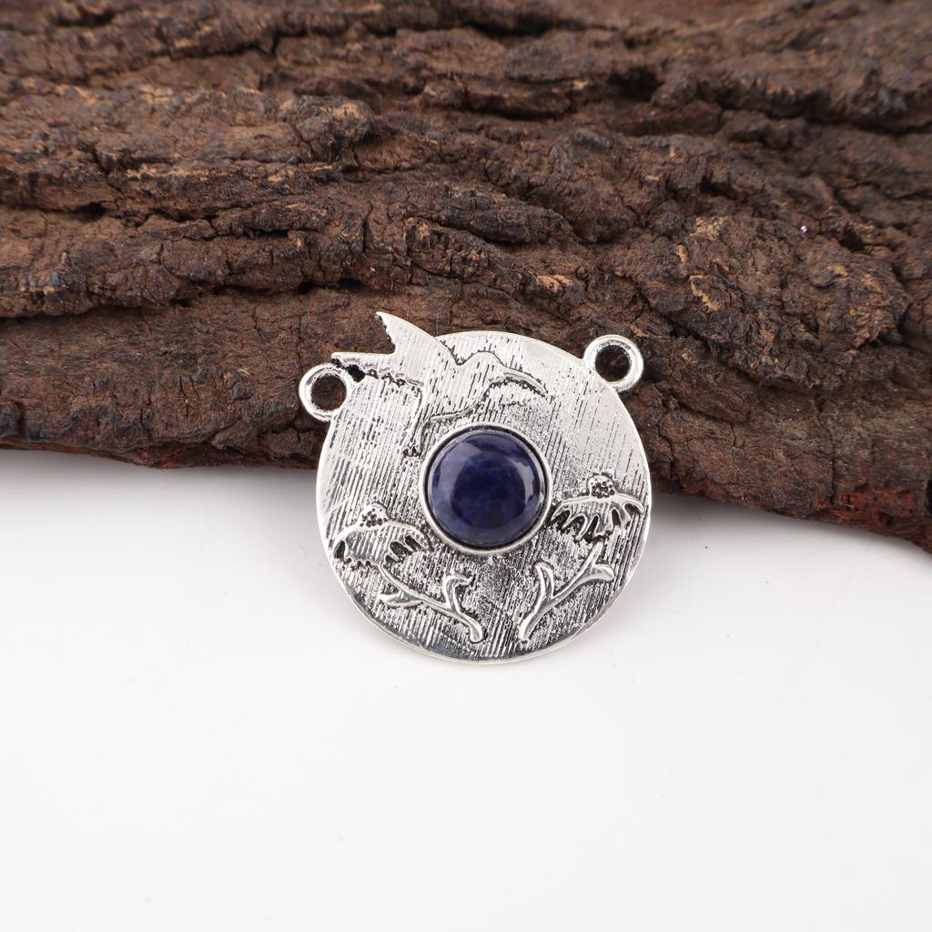 Sodalite Pendant, Gemstone 925 Solid Sterling Silver Jewelry Pendant, Handmade Jewelry Birthstone Pendant, Gift For Him