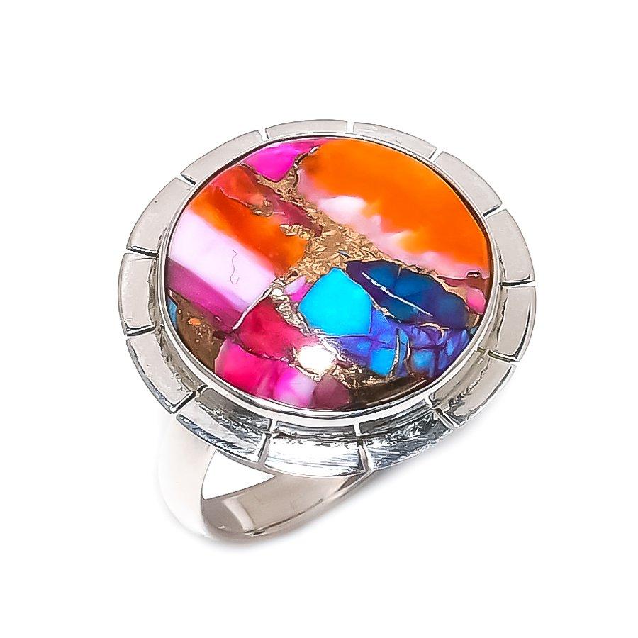 Přírodní osterský tyrkys drahokam 925 sterlingové stříbro designový prsten velikost 7 US, dárek