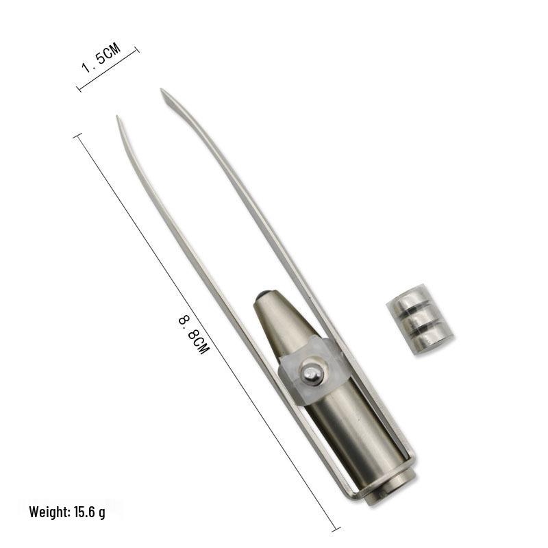 

Compact LED Tweezers: Stainless Steel Arrow Pattern, Perfect for Men and Women s Eyebrow and Beard Shaping.
