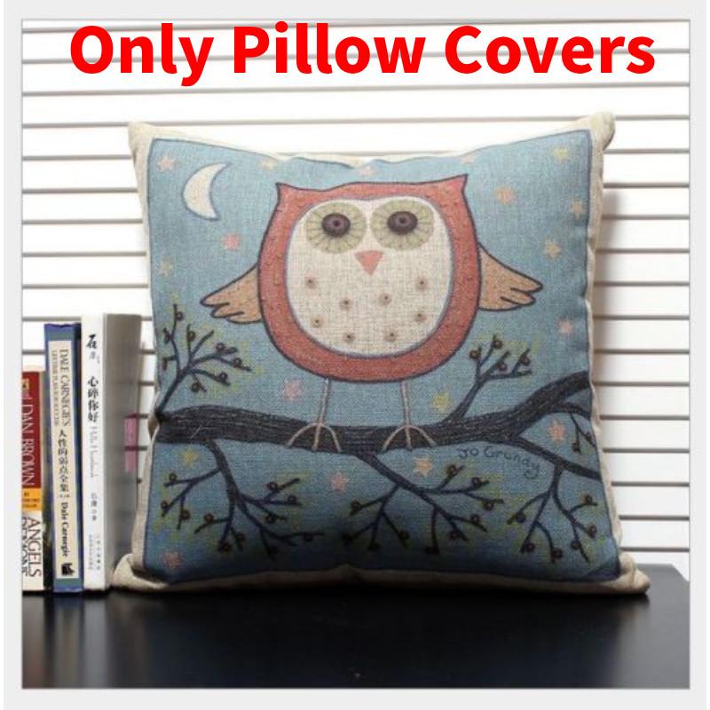 

Decorative Anime Owl Cushion Removable Linen Cover Soft Polyester Filling Couch