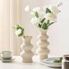 2 vasi decorativi moderni in ceramica bianca per la decorazione della casa, vaso minimalista astratto per erba della pampa, vaso per fiori boho, vaso crema estetico