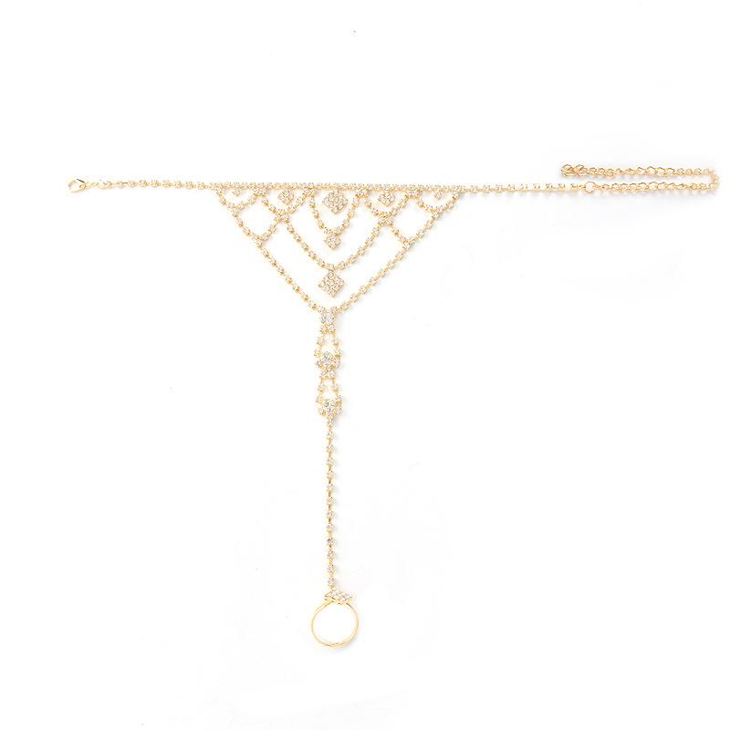 Cheville créative Tenue de fête Célébrations Bague d'orteil strassée Élégante Vacances et Remise de diplôme Pour les vacances à la plage Bijoux de pied Multicouche Cuivre teinté