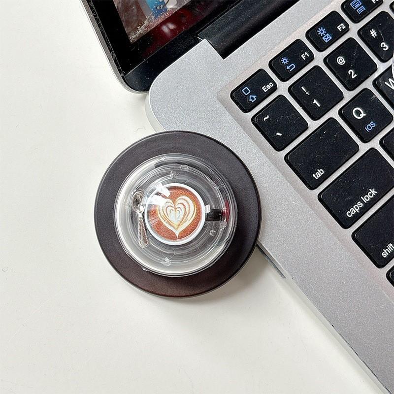 

Love Piping Latte Coffee Phone Airbag Holder Transparent Magnetic Suction Paste Original Design Korean Ring Cross-border