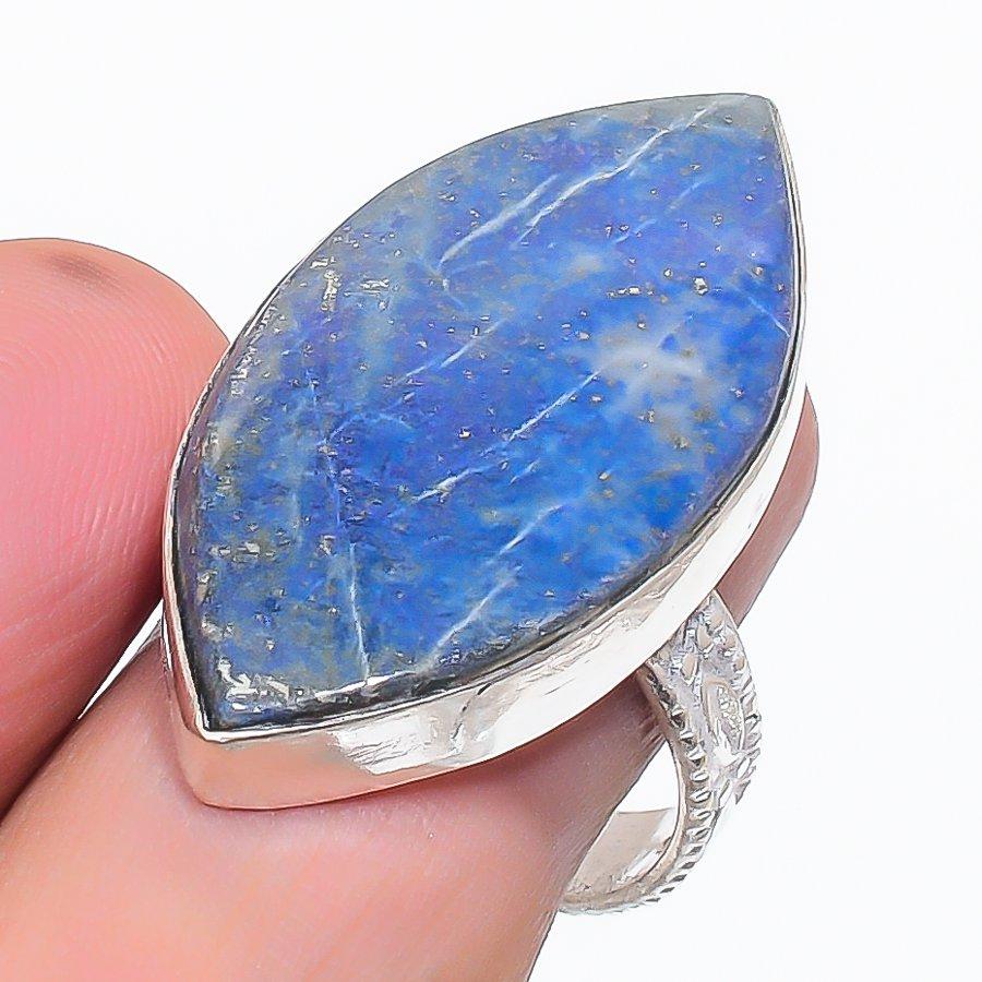 

Natural Lapis Lazuli Gemstone 925 Sterling Silver Jewelry Ring Size 10 k4g11