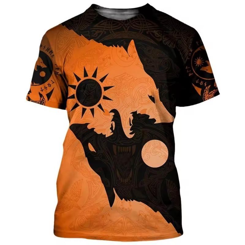 

Винтажная футболка с принтом викингов Мужская летняя повседневная с круглым вырезом и коротким рукавом Топ Хип-хоп Харадзюку Футболка Мужская Оверсайз Мужская одежда 6XL