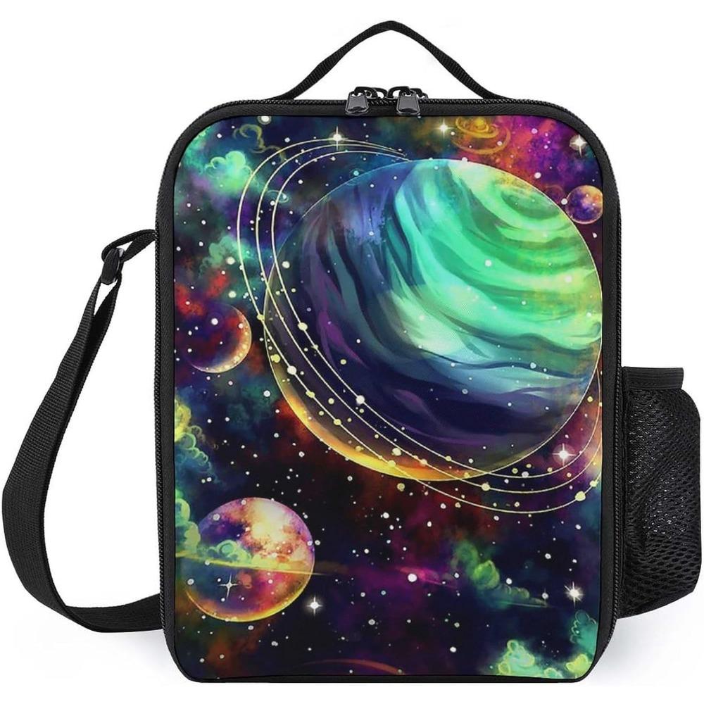 Galaxie Astronaut Potisk Moderní Izolovaná Obědová Taška Opakovaně Použitelný a Přenosný Obědový Box Nádoba na Jídlo pro Unisex Děti do Školy Piknik