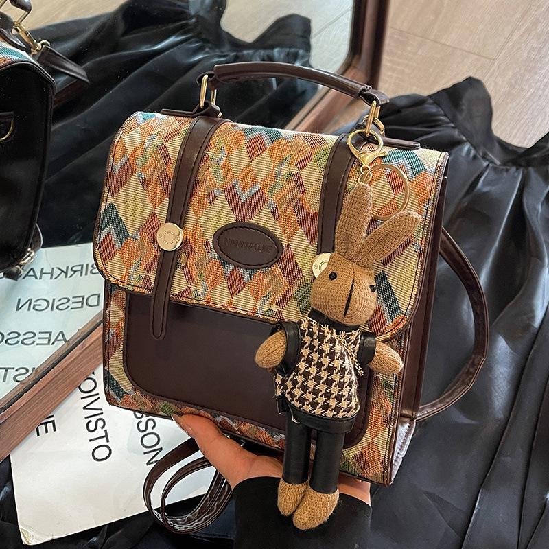Textured Retro Women's Backpack Purse - 2025 Fashion Single Shoulder Crossbody Bag