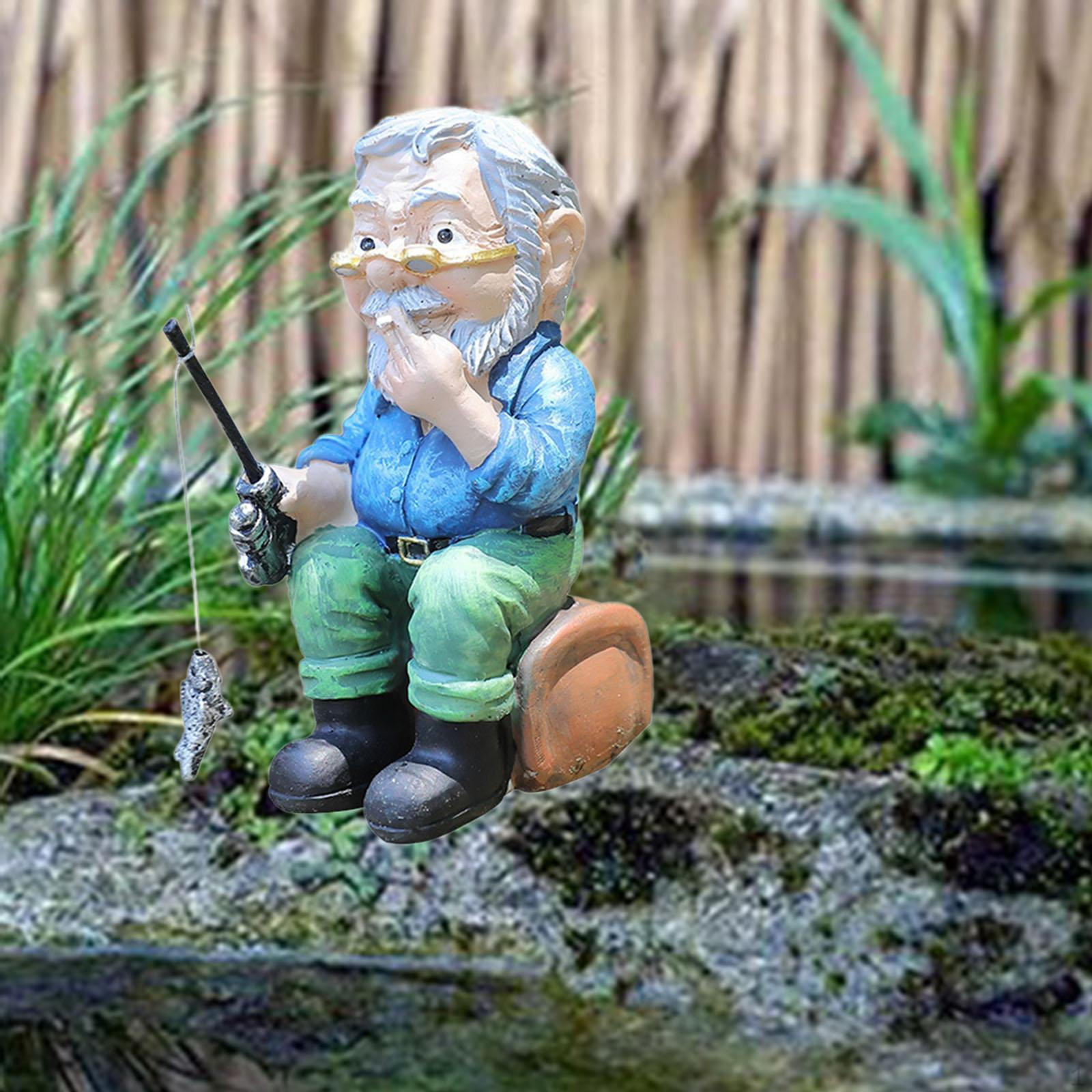 

Fishing Man Statue Resin Figurine Decorative Collection Artwork Sculpture Ornament for Living Room