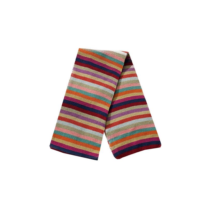 

New high-end scarf women s winter wind warm knitted scarf colored striped knitted scarf scarf 180 разноцветный