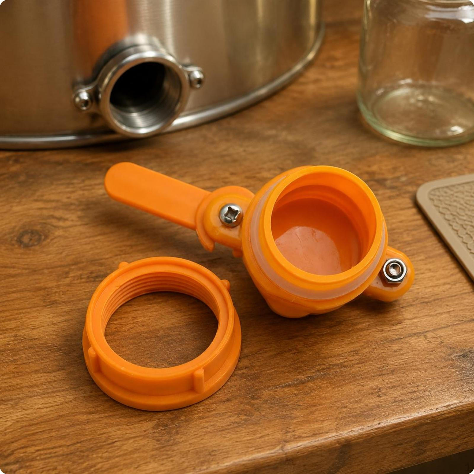 Honey Extractor Outlet Control Screw Clamp Lever Handle Spigot Body Threaded Mounting 44MM