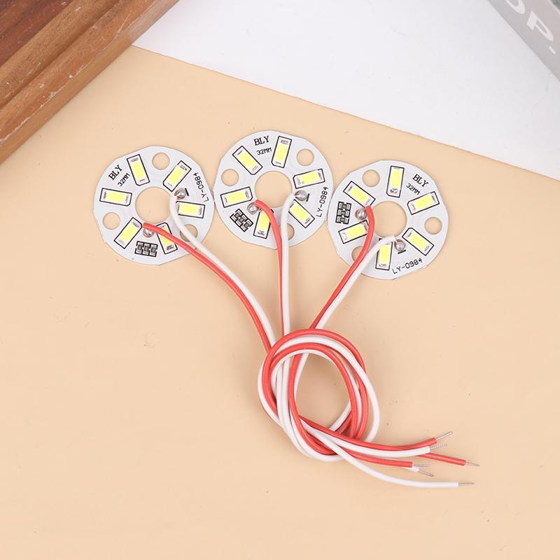 3Pcs 3W 5V Color Led Chip Bead Lights Board Bulb Round Transformation Light Source Dia 32Mm Green Blue Red Purple White Lamp