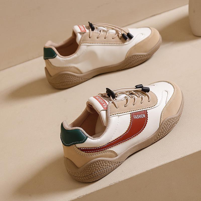 

Autumn Korean version leather white shoes women s shoes 2025 new autumn versatile thick-soled soft-soled lightweight sports dad shoes 40