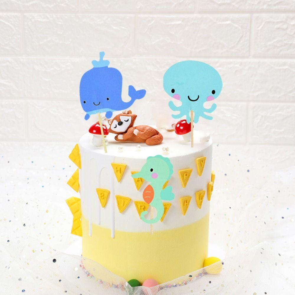 

Cartoon Household for Birthday Party Cake Flags Cupcake Toppers Cake Insertion Cake Decorations 24pcs