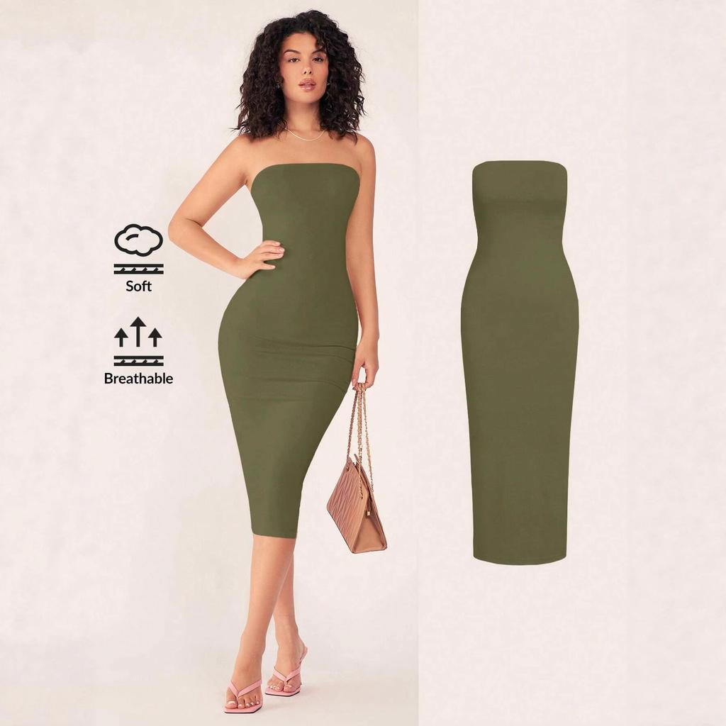 2026 new ebay popular tight tube top high elastic dress