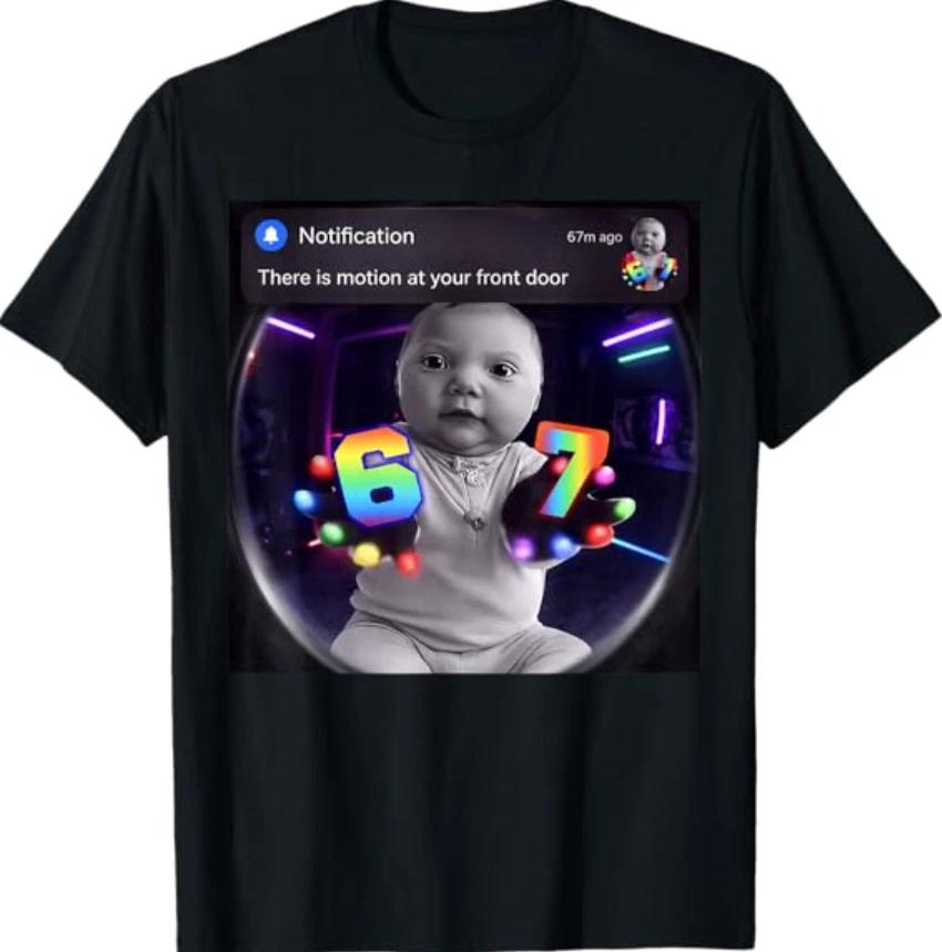 Funny Ai Baby Gloves Led 67 Motion at Your Front Door Meme T-Shirt L
